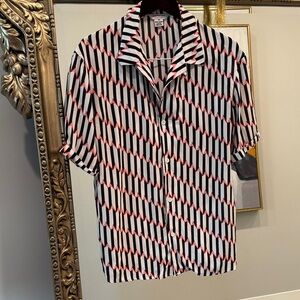 Eleven Paris Black and White Shirt with Red Accents